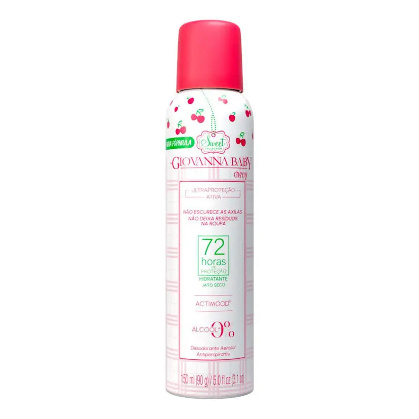 Desodorante Antiperspirante Aerossol Giovanna Baby Cherry 72h 150ml
