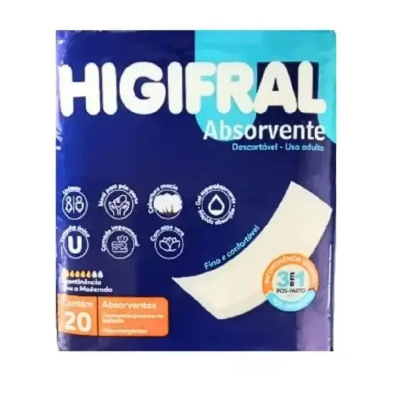 ABSORVENTE GERIÁTRICO HIGIFRAL C/ 20 UNIDADES