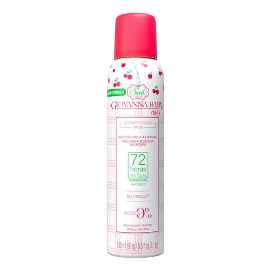 Desodorante Antiperspirante Aerossol Giovanna Baby Cherry 72h 150ml