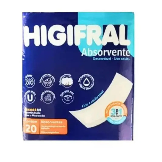 ABSORVENTE GERIÁTRICO HIGIFRAL C/ 20 UNIDADES