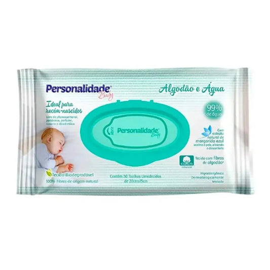 TOALHA UMEDECIDAS PERSONALIDADE AGUA 50 UNIDADES