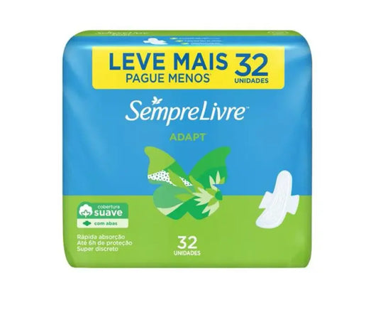 Absorvente Sempre Livre Suave com Abas com 32 unidades