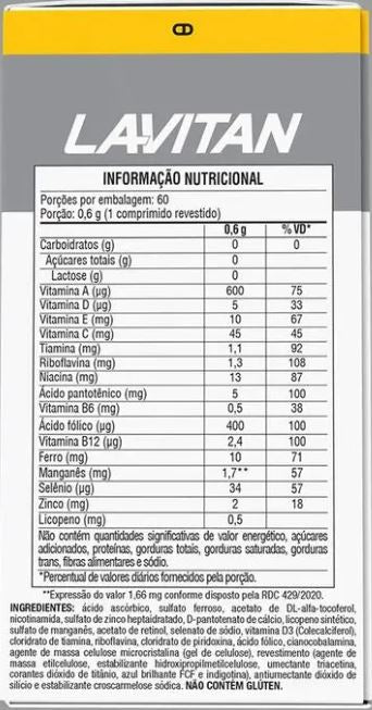 VITAMINA LAVITAN 50+ 60COMP REV.