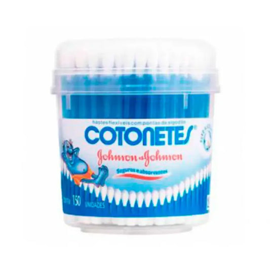 Cotonete Hastes Flexíveis Johnson & Johnson Jxj Pote com 150 unidades