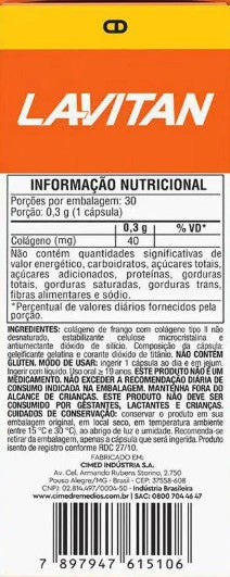 LAVITAN COLAGENO TIPO II COM 30 COMP