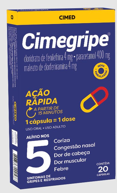 Cimegripe com 20 cápsulas - CIMED