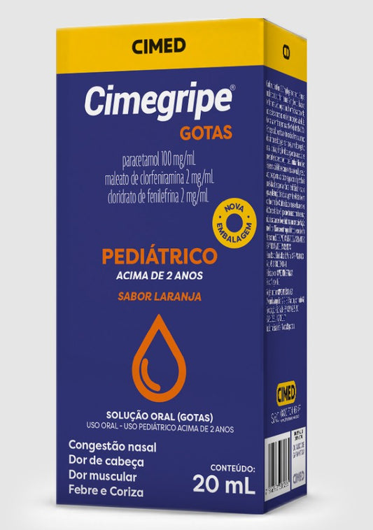 Cimegripe Infantil Sabor Laranja Gotas 20ml - CIMED