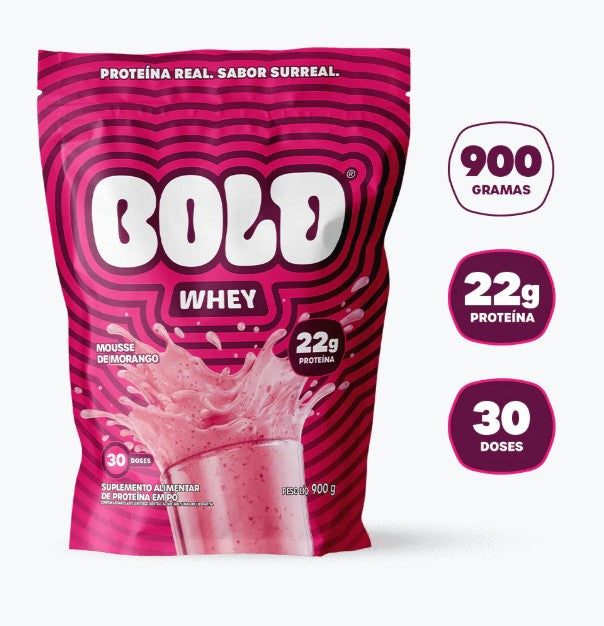 Whey Morango 900g - BOLD